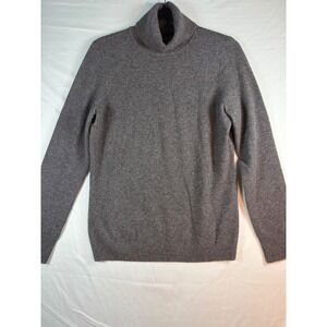 Talbots Pure Cashmere Turtleneck Sweater Gray Womens Medium M Long Sleeve luxury